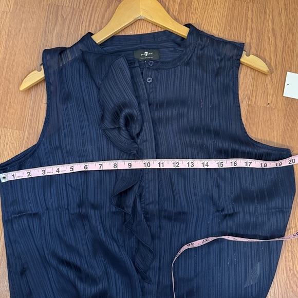 7 FOR ALL MANKIND Sparkle Ruffled Sleeveless Top Size M - Picture 11 of 13
